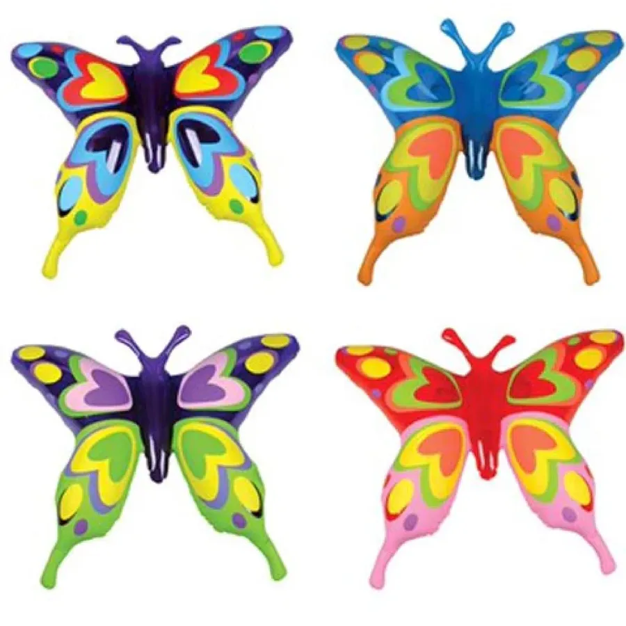 Rainbow Tie-Dye Butterfly Inflatable Toy For Kids - Assorted — wholesale Toys & Games by the case