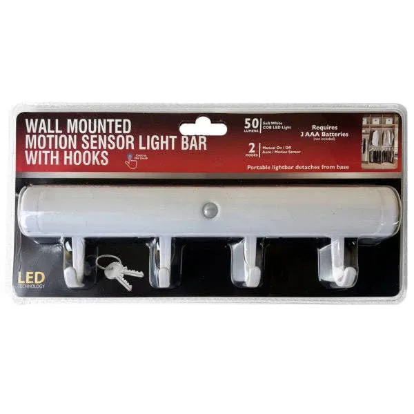 Wall Mounted Touch Sensor Light Bar with Hooks MOQ-6Pcs, 4.75$/Pc — wholesale Home & Décor by the case