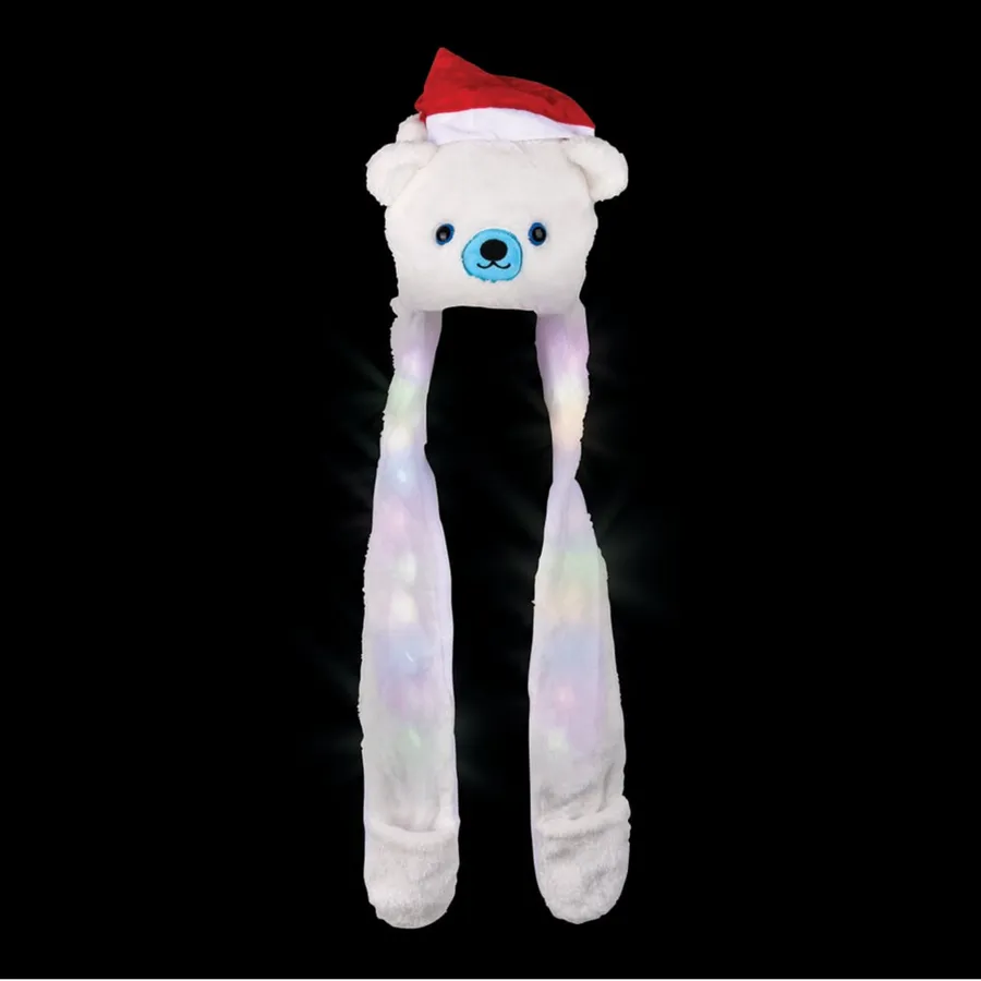 Light Up Christmas Themed Plush Scarf Hat — wholesale Plush & Squishies by the case