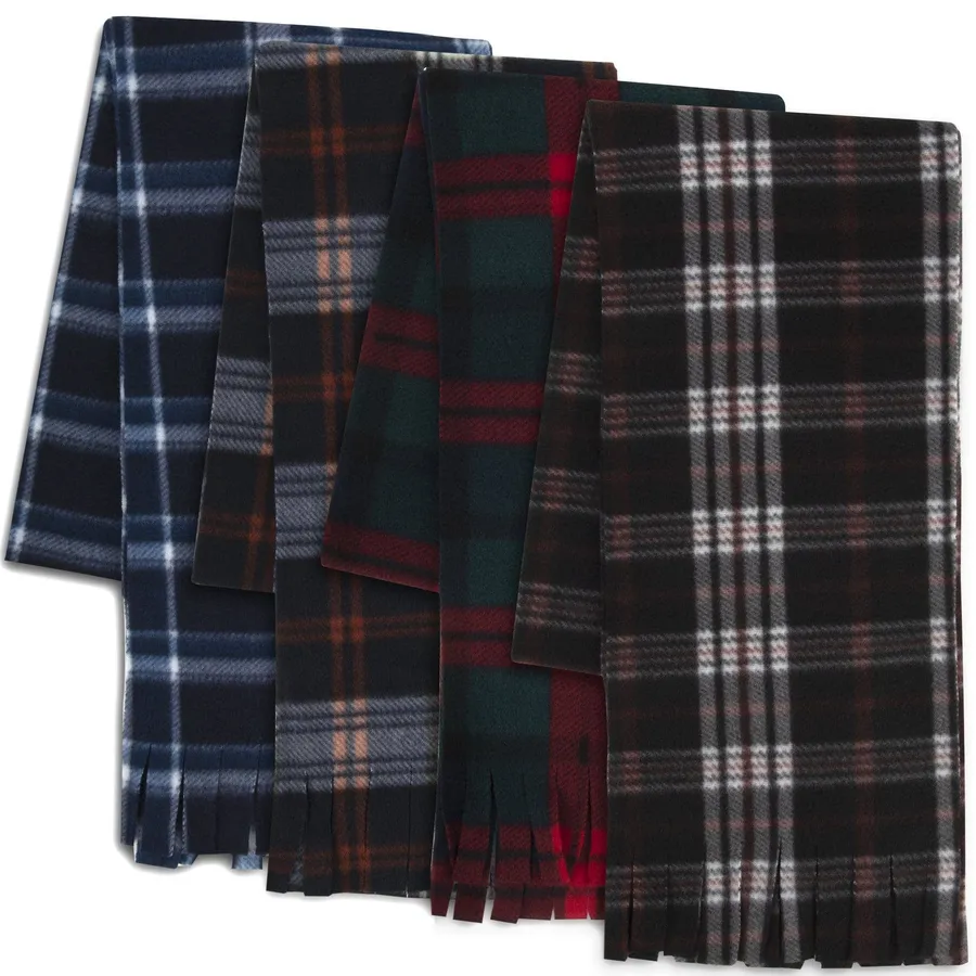 Easter Checkered Soft Winter Scarf With Tassel- Assorted — wholesale Seasonal & Holiday by the case