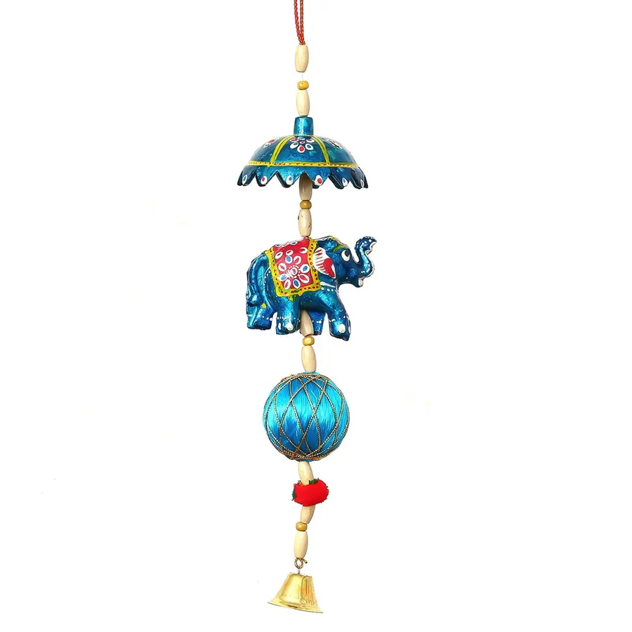 Multicolor Metal Wooden Elephant Hanging Home Decores — wholesale Home & Décor by the case