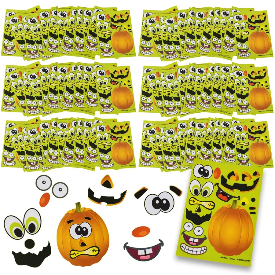 Jack O Lantern Pumpkin Sticker Set Assorted — wholesale Stationery & Office by the case