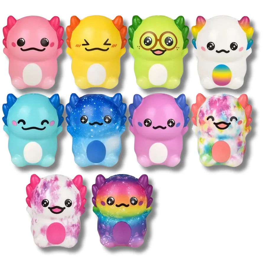 Axolotl Soft Squish Fidget Kids Toy- Assorted — wholesale Fidgets & Sensory by the case