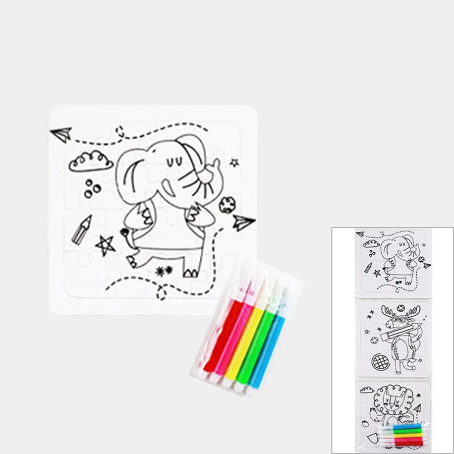 Cute Animal Coloring Puzzle Pen Sets For Valentine -Assorted — wholesale Seasonal & Holiday by the case