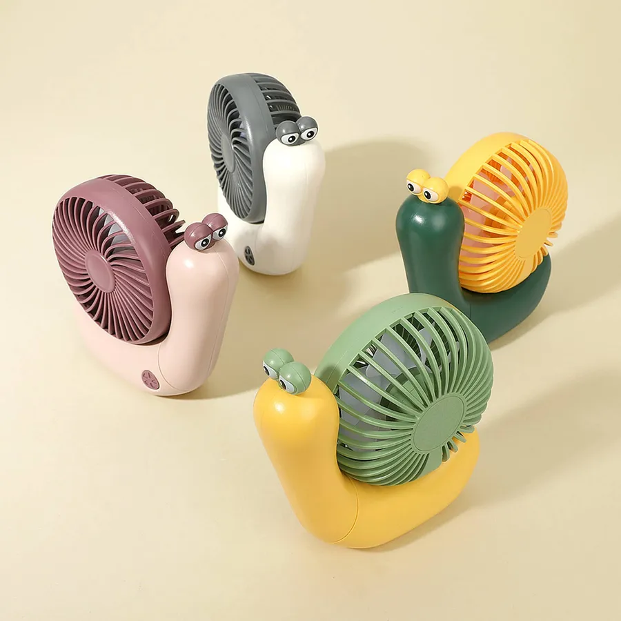 USB Rechargeable Snail Desktop Handheld Fan - Assorted — wholesale Tech & Gadgets by the case