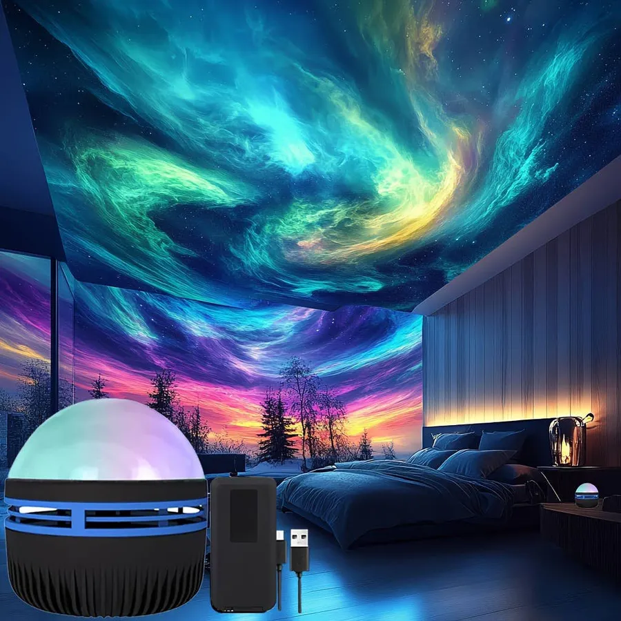Aurora Borealis LED Projection Lamp – USB & Remote — wholesale Tech & Gadgets by the case