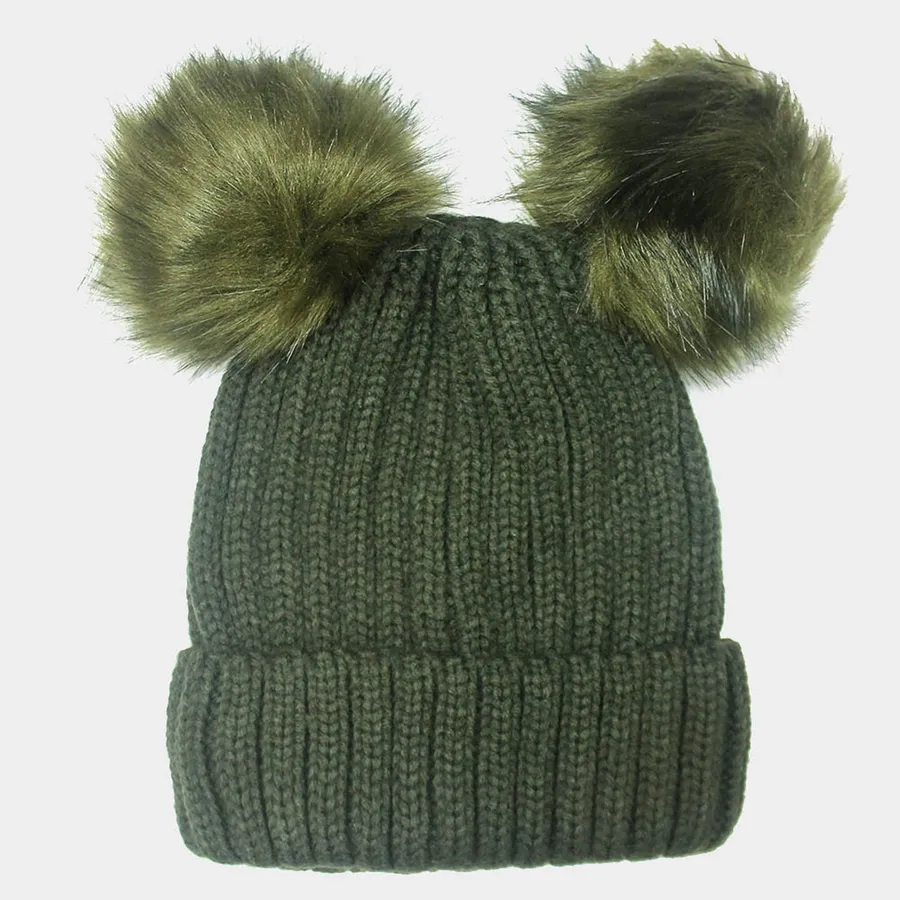 Double Pom Pom Knitted Beanie Hat - Assorted — wholesale Apparel & Accessories by the case
