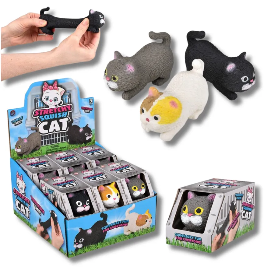 Cat Squishy Stretchy Fidget Kids Toy- Assorted — wholesale Fidgets & Sensory by the case