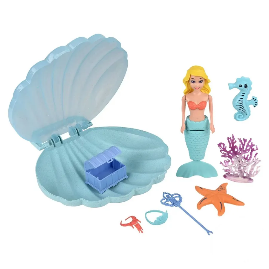 Wind Up Mermaid Shell Play Set For Kids — wholesale Toys & Games by the case
