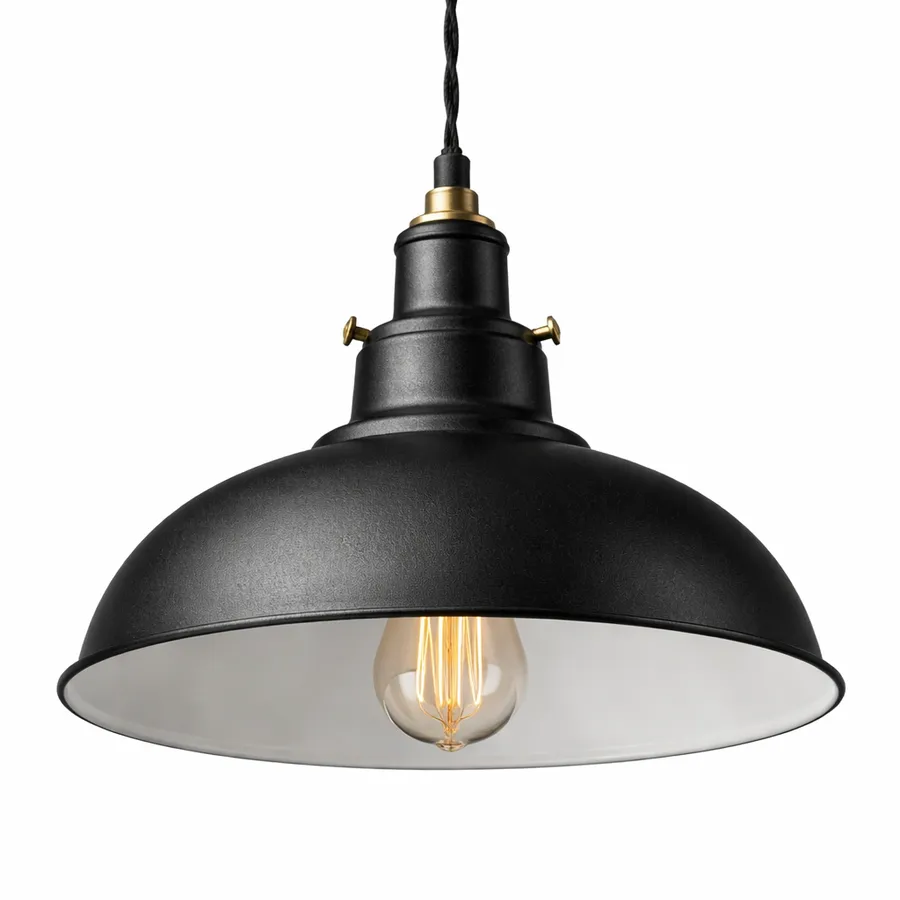 Industrial Retro Iron Pendant Light - Matte Black & Gold — wholesale Home & Décor by the case