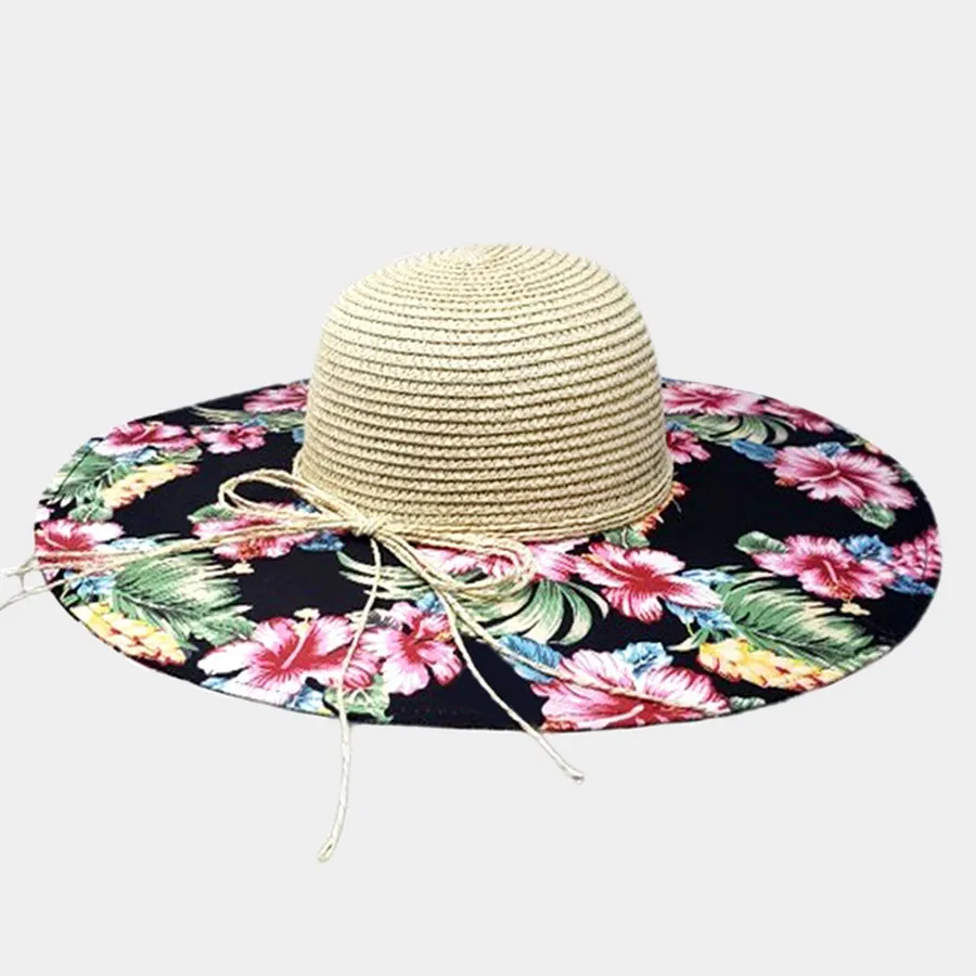 Flower Leaf Themed Straw Hat For Women's - Assorted — wholesale Apparel & Accessories by the case