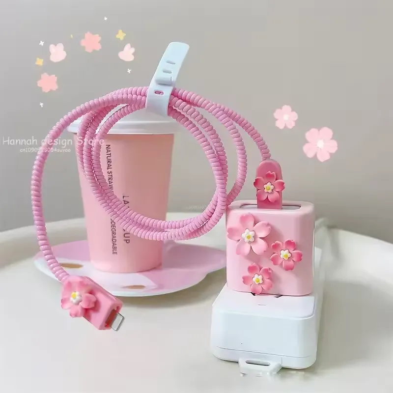 3D Pink Flower Charger Case – Cute Apple Accessory — wholesale Tech & Gadgets by the case