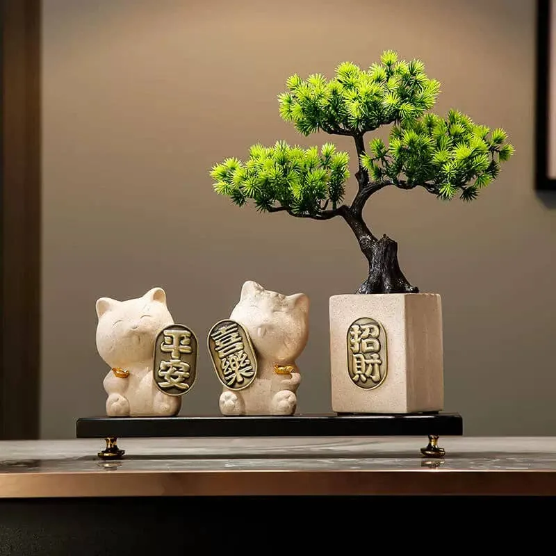 Chinese Style Welcome Pine Cat Home Decor -Decor — wholesale Home & Décor by the case