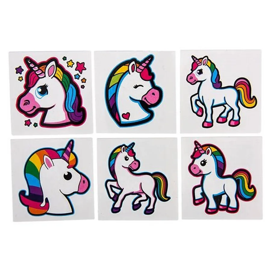 Keeraft Unicorn Tattoos for Kids Colorful Temporary (MOQ-72) — wholesale Home & Décor by the case