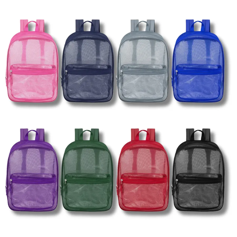 17'' Rainbow Mesh Back To School Backpacks For Kids — wholesale Bags & Backpacks by the case