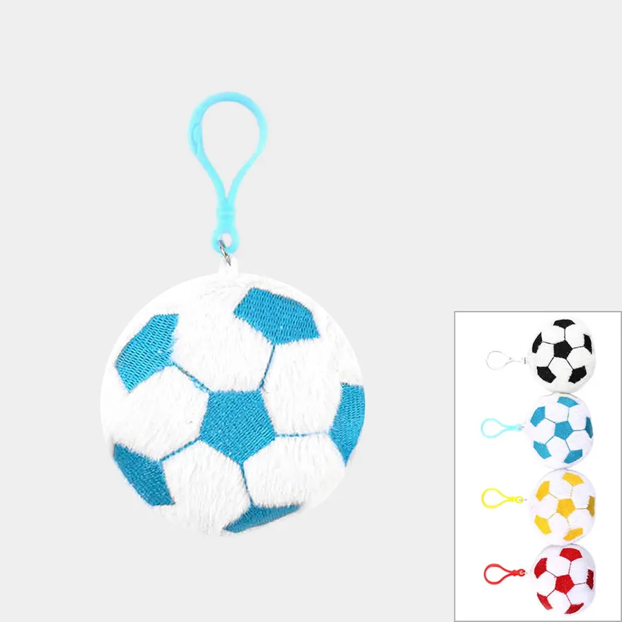 Soft Plush Soccer Ball Keychains - Assorted — wholesale Plush & Squishies by the case