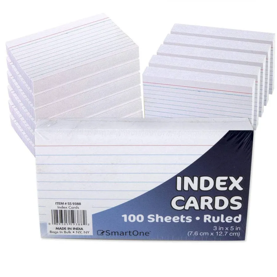 Study Index Cards 3x5 Inch 100 Pack - Back to School — wholesale Stationery & Office by the case