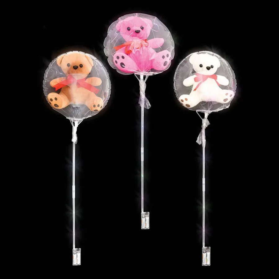 Light-Up Balloon Plush Bear Wand For Kids — wholesale Plush & Squishies by the case