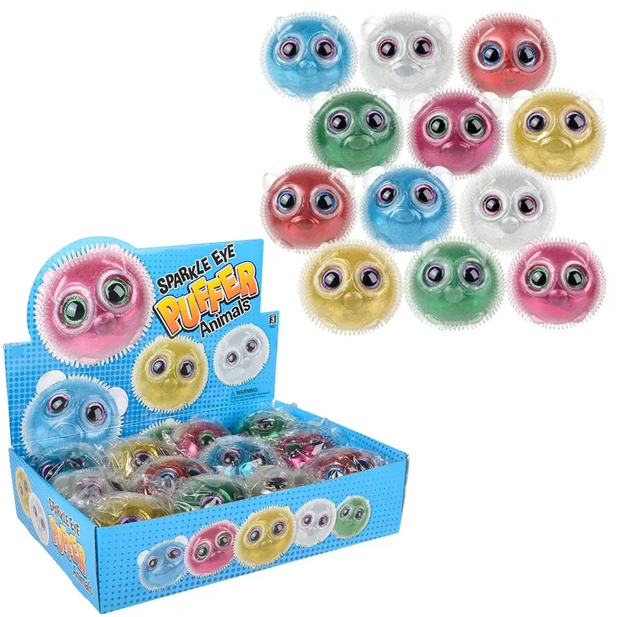 Squishy Toys Sparkle Eye Puffer Animals - Kids Fidget and Sensory Toy — wholesale Fidgets & Sensory by the case