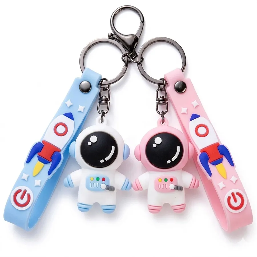 3D Astronaut Keychain with Strap – Cute Space Keyring Bulk — wholesale Keychains & Charms by the case