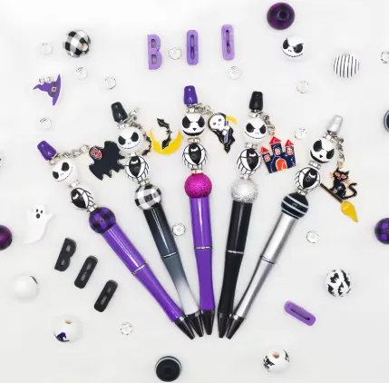 Devil Alien Pen Set Assorted Beaded — wholesale Stationery & Office by the case