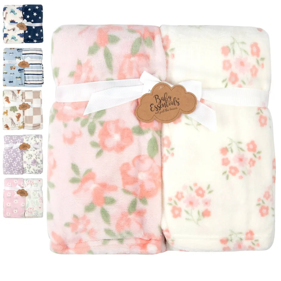 Baby Plush Themed Blankets 2-Pack 36" x 30" — wholesale Plush & Squishies by the case