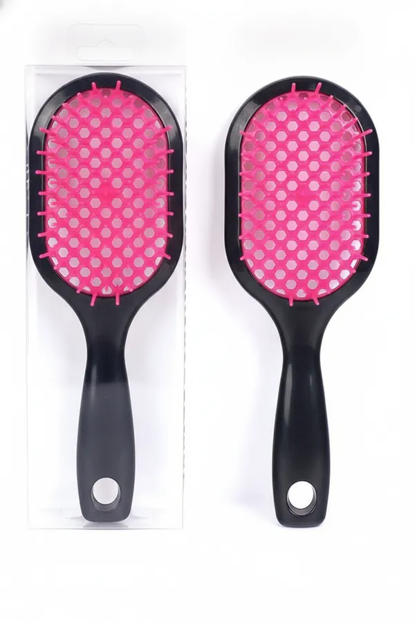 Detangling Hair Comb and Brush - Black & Fuchsia Everyday Salon Beauty Accessory — wholesale Apparel & Accessories by the case