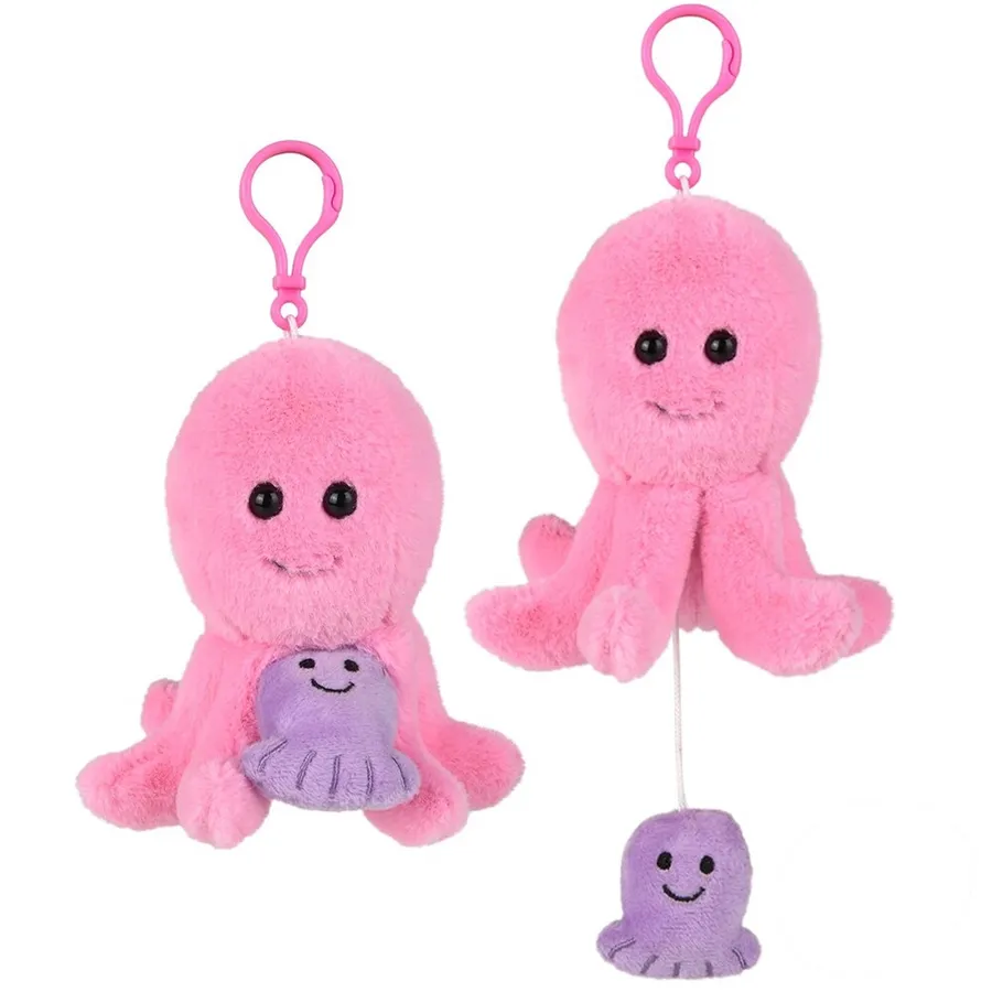 Cute Mighty Octopus Plush Backpack Clip On Keychain — wholesale Plush & Squishies by the case