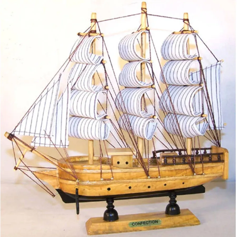 Large Wood Sail Boats 13" Home Décor — wholesale Toys & Games by the case