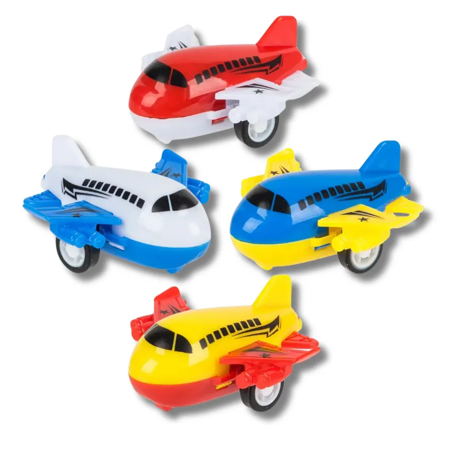 Airplane Pull Back Funny Kids Play Toy- Assorted — wholesale Toys & Games by the case