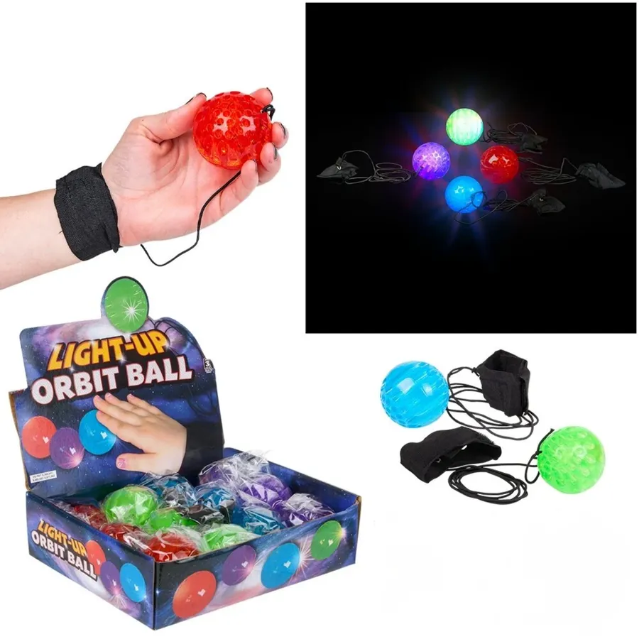 Orbit Light-Up Fidget Ball Kids Toy- Assorted — wholesale Fidgets & Sensory by the case