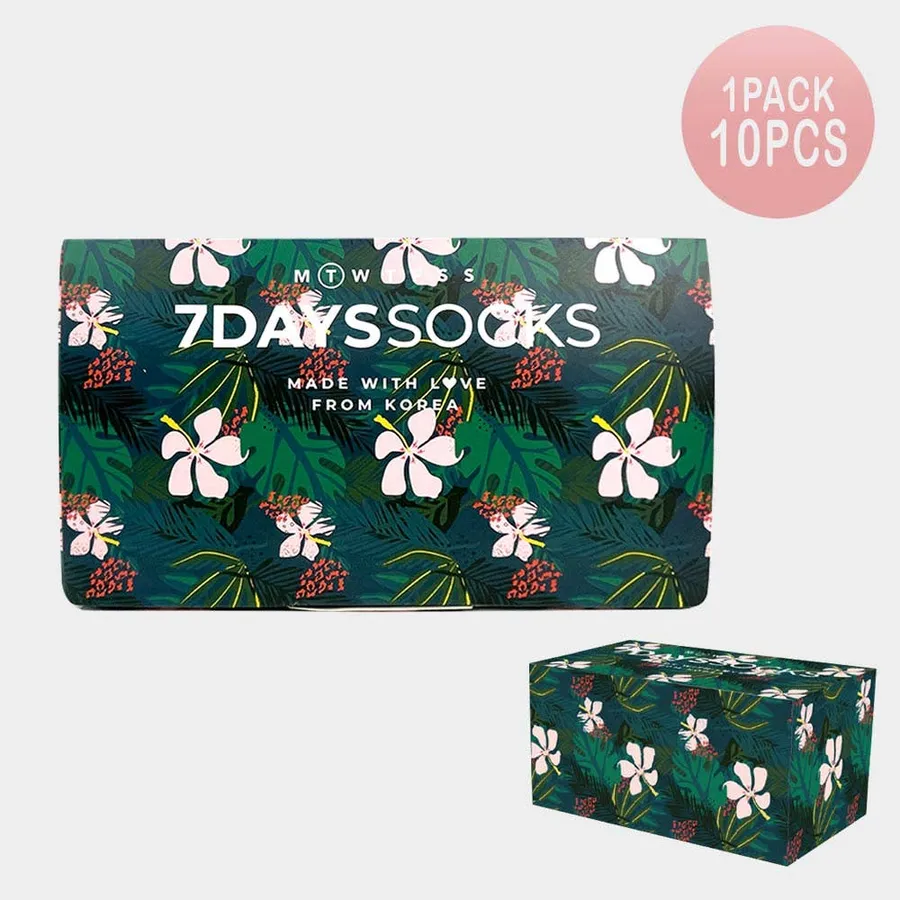 Flower Tropical Leaf Patterned Style Socks Gift Boxes — wholesale Party & Gifts by the case