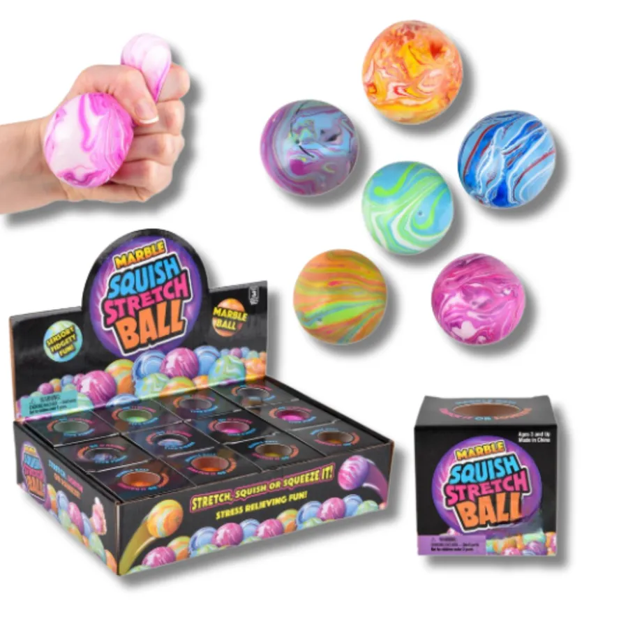 Marbleized Squish & Stretch Yummy Fidget Ball Kids- Assorted — wholesale Fidgets & Sensory by the case