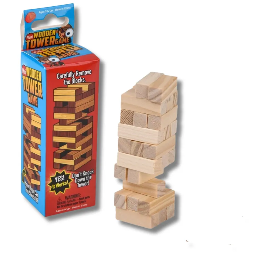 Holiday Mini Wooden Tower Game 4" — wholesale Seasonal & Holiday by the case
