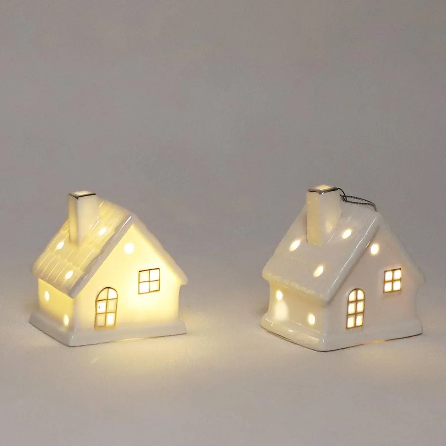Ceramic LED Light Houses For Decor — wholesale Home & Décor by the case
