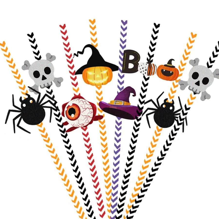 Paper Straws – Pumpkin Spice, Bat, Witch & More — wholesale Kitchen & Drinkware by the case