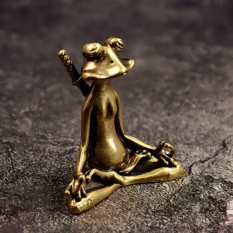 Vintage Brass Frog Warrior – Home Office Decor Gift — wholesale Home & Décor by the case