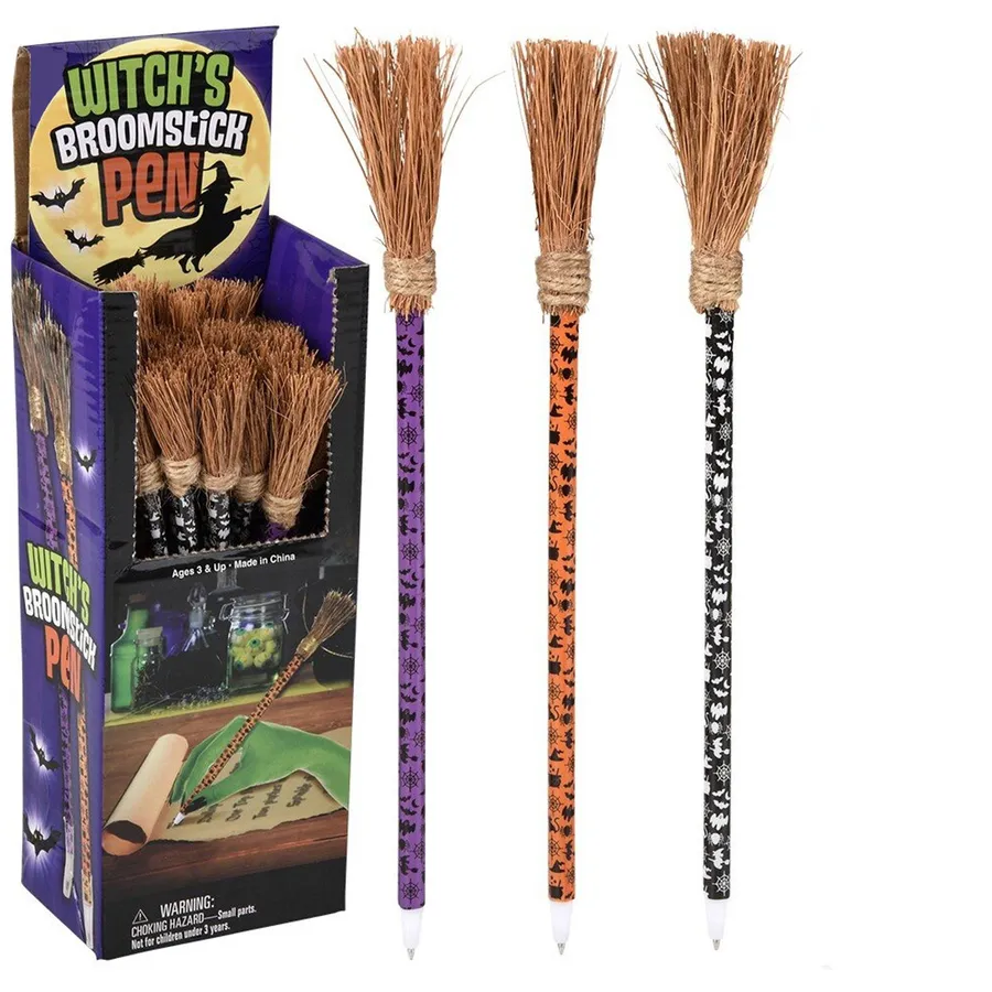 Witch's Broomstick Pens For Kids- In Bulk — wholesale Toys & Games by the case