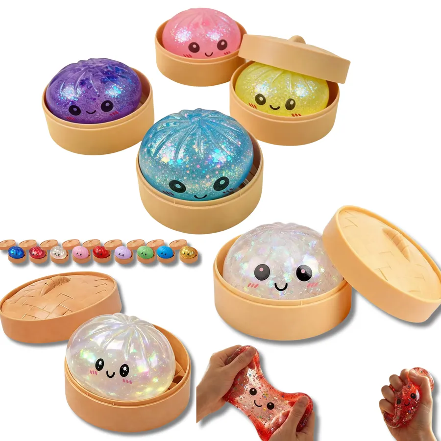 Trendy Dumpling Squishy Glitter Fidget Kids Toy- Assorted — wholesale Fidgets & Sensory by the case