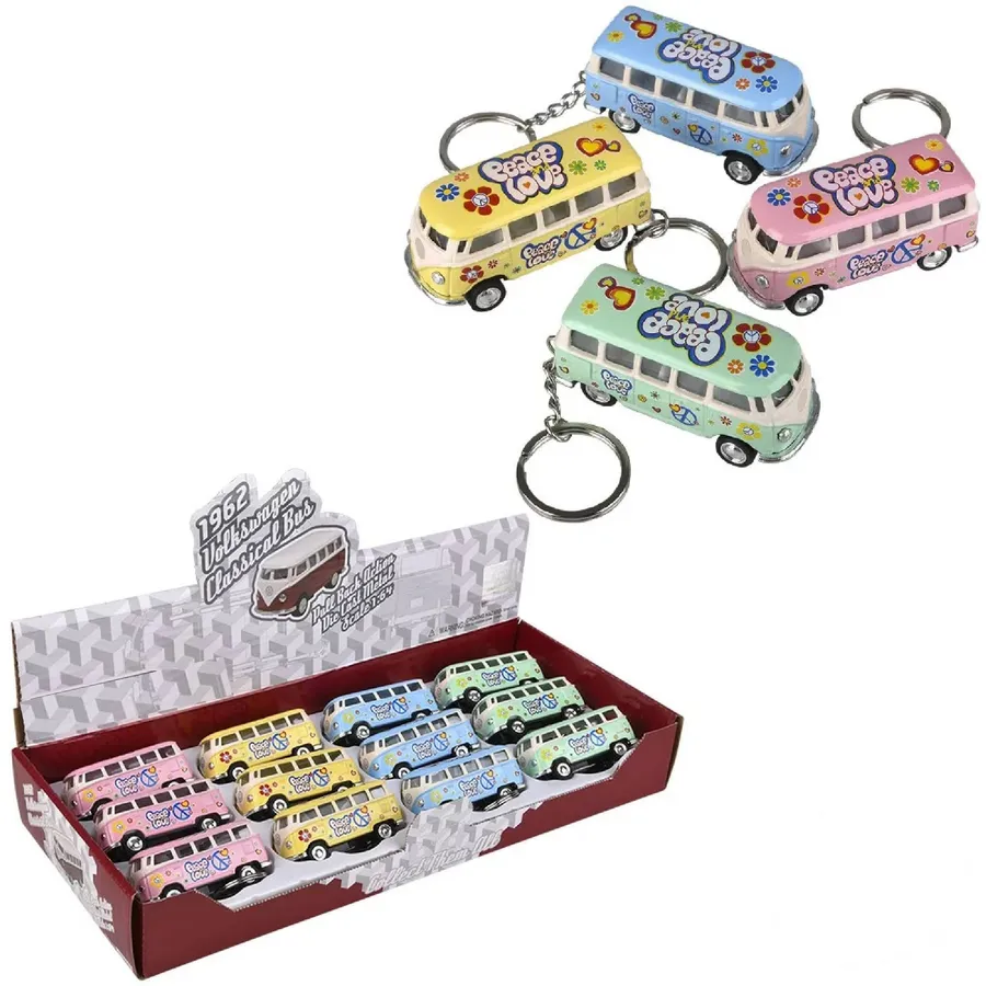 Pull Back Bus Keychain In Bulk — wholesale Keychains & Charms by the case