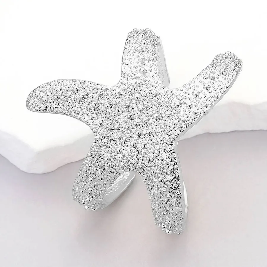 Textured Metal Starfish Cuff Bracelet For Women's - Assorted — wholesale Apparel & Accessories by the case