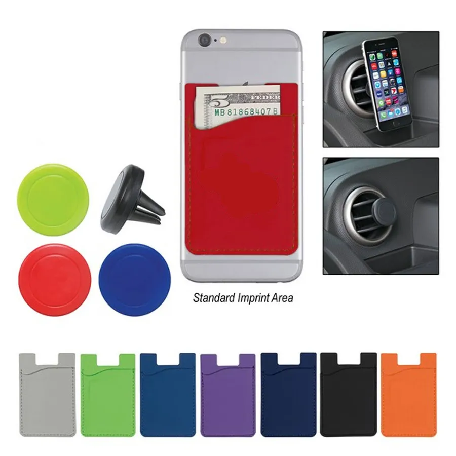 Magnetic Auto Air Vent Magnetic Phone Wallet- Assorted — wholesale Tech & Gadgets by the case