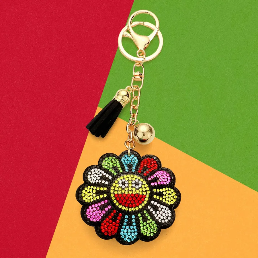 Sensory Toy Easter Bling Smile Flower Keychain - Tactile Fidget Accessory — wholesale Fidgets & Sensory by the case