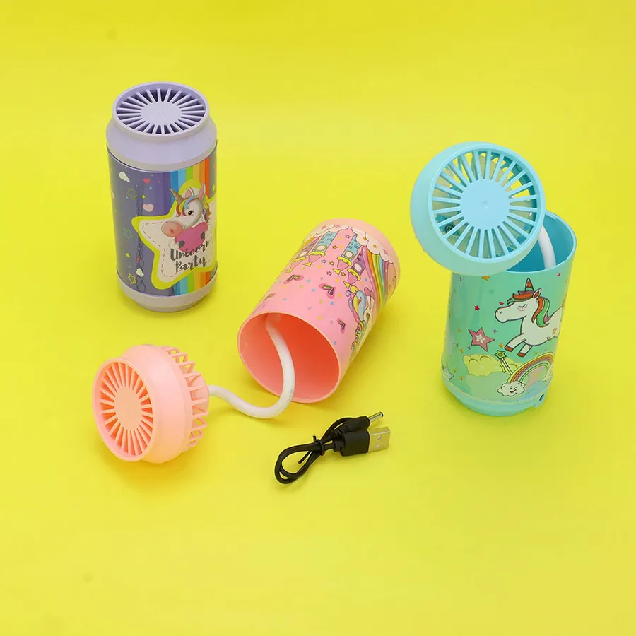 Portable Printed Pen Holder Table Fan - Assorted — wholesale Stationery & Office by the case