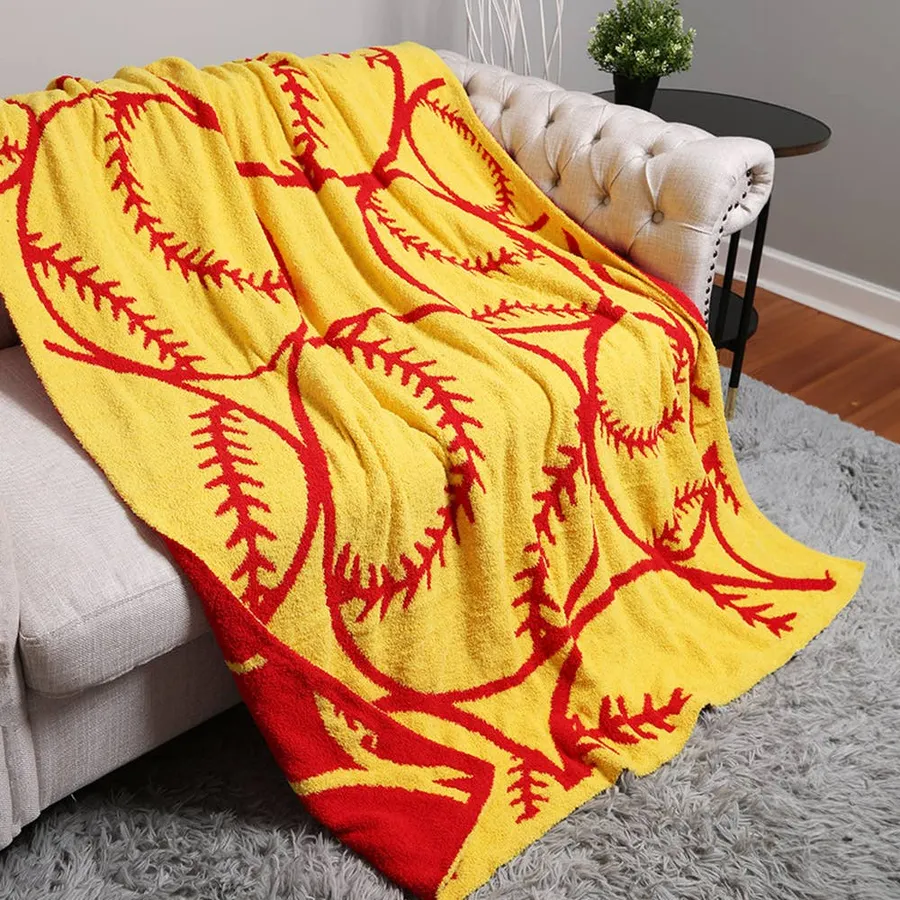 Reversible Baseball Patterned Throw Blanket - Assorted — wholesale Home & Décor by the case