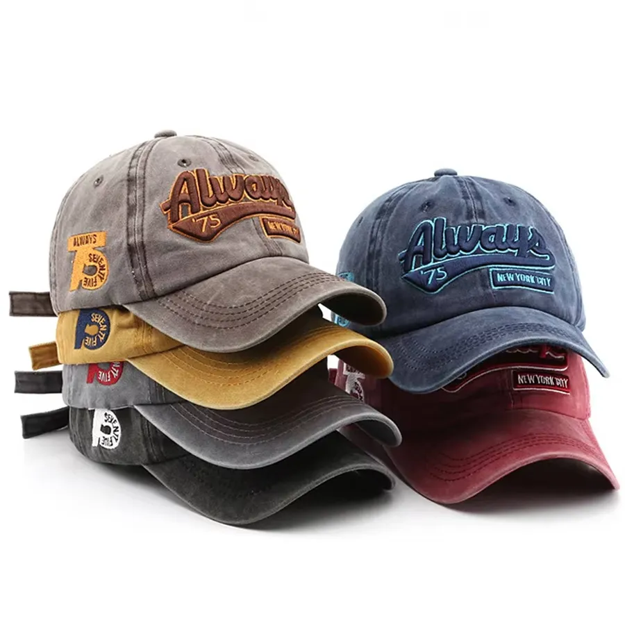 Letter Embroidery Snapback Vintage Baseball Cap - Assorted — wholesale Apparel & Accessories by the case