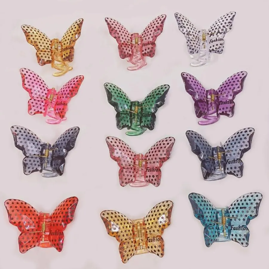 Wholesale Mini Printed Butterfly Hair Claw Clips For Girls- (Sold by DZ) — wholesale Apparel & Accessories by the case