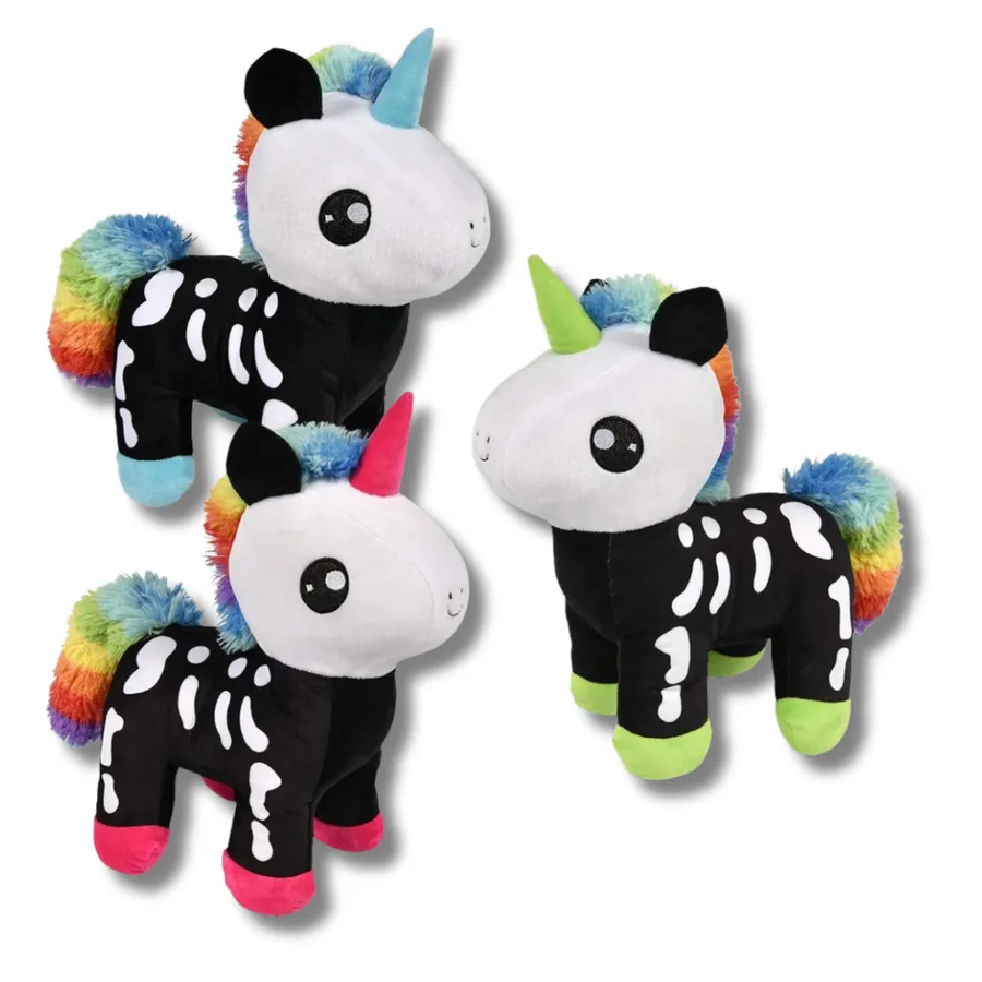 Stuffed Skeleton Unicorn Plush Kids Toy - Assorted — wholesale Plush & Squishies by the case