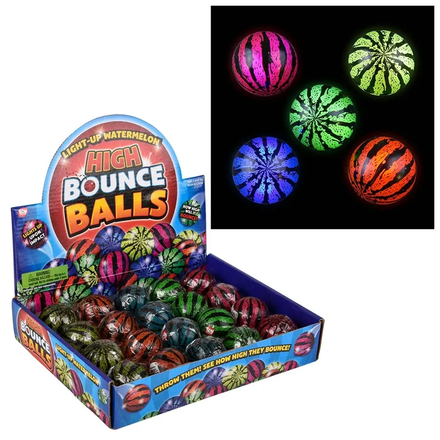 Watermelon Light Up Fidget Ball Kids Toy- Assorted — wholesale Fidgets & Sensory by the case
