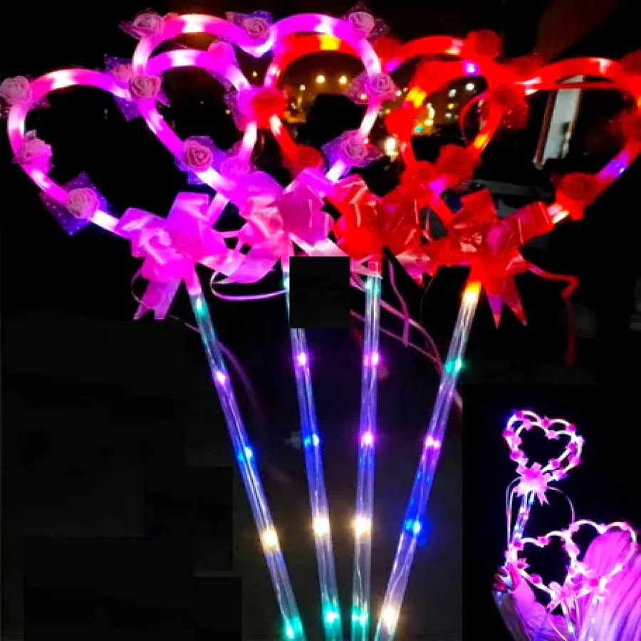 Heart Shaped Led Rose Wand 18.5inch In Bulk — wholesale Toys & Games by the case